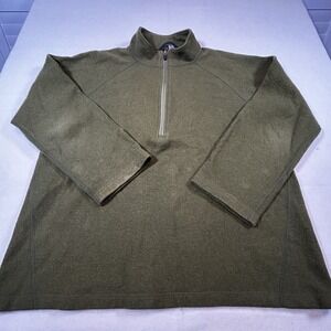 Ibex 1/2 Zip Long Sleeve Pullover Men's Sz L Green New Wool Sweater Coat *SPOT*
